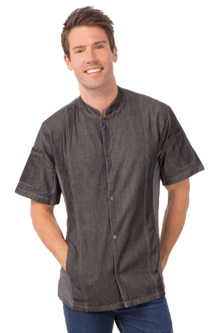 Chef Works Men's Tribeca Executive Chef Coat, Black, Medium