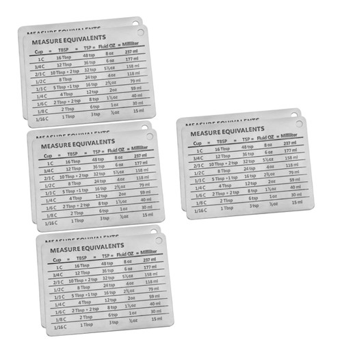 MAGICLULU 8 Pcs Centimeter to Inch Conversion Chart Convenient Baking Chart Household Conversion Chart Convenient Measure Equivalent Chart Home Supply Stainless Steel Baking Supplies Major