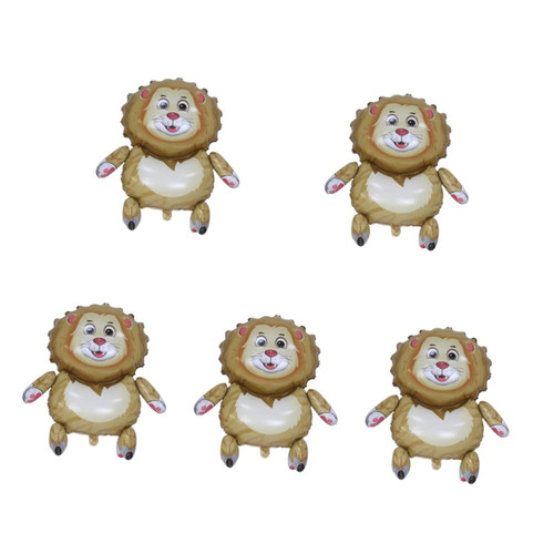 Didiseaon 5pcs lion balloon loin woodland balloons lion foil balloon Jungle Theme Balloons Lion Shaped Balloons Party Favors foil balloons Party Balloons Decor wild 4d animal Aluminum film