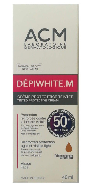 ACM Laboratoires DEPIWHITE M TINTED protective cream SPF 50+ 40ml. NATURAL TINT Skin Beauty Gift