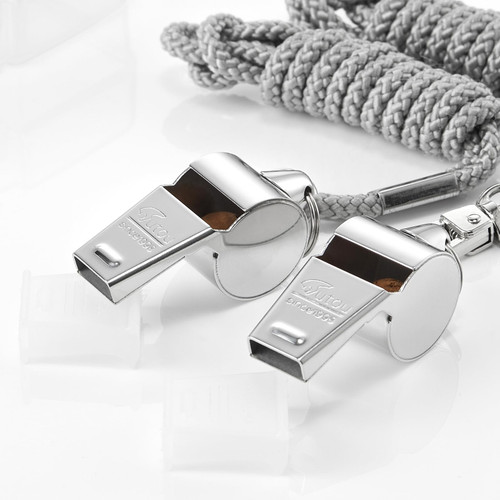 HUTOU Whistle, 2 Packs Stainless Steel Coach Sports Whistle with Lanyard, Loud Crisp Sound Whistle Ideal for Coaches, Referees, and Official HUTOU Whistle, 2 Packs Stainless Steel Coach Sports Whistle with Lanyard, Loud Crisp Sound Whistle Ideal for Coaches, Referees, and Official