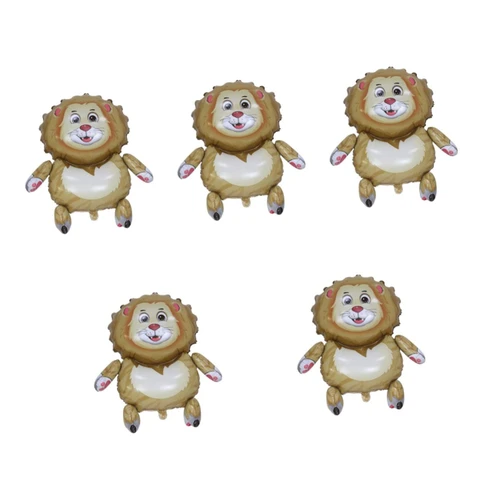 Abaodam 5pcs Lion Balloon Adorable Animals Balloons Jungle Birthday Party Lion Shaped Balloon Party Favors Jungle Decorations Kids Party Balloons Aluminum Film Aluminum Foil 4d Accessories