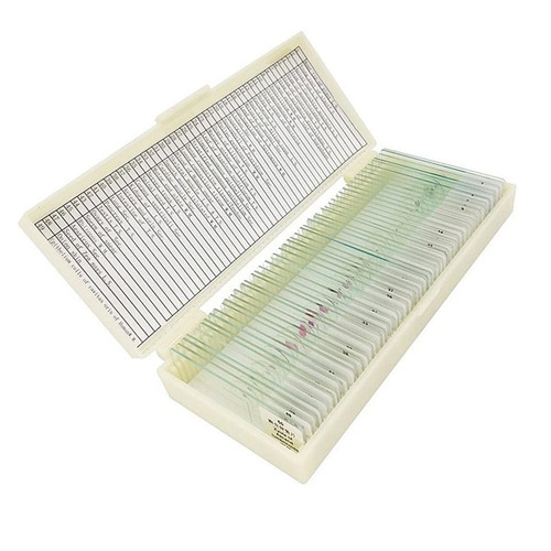 Handheld Digital Microscope Accessories Microscope Glass Slides, 50 PCS Prepared Microscope Slides Learning Resources Slice in Box Basic Science Teaching Learning Specimen Microscope Accessories