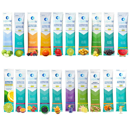 Hydration Multiplier Liquid IV Variety Pack - 20 Different Flavors Sampler Packets - Electrolyte Drink Mix - GARIZZE Assortment