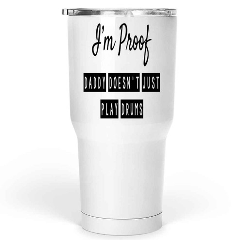 Drums Drummer Percussion Musician Gift - Music Themed Gift - 30 Oz White Stainless Steel Large Tumbler
