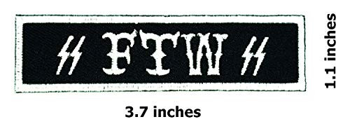 FTW Black White Patch Funny Slogan Joke Rockabilly Embroidered Biker Patch Biker Iron on/Sew on Patch