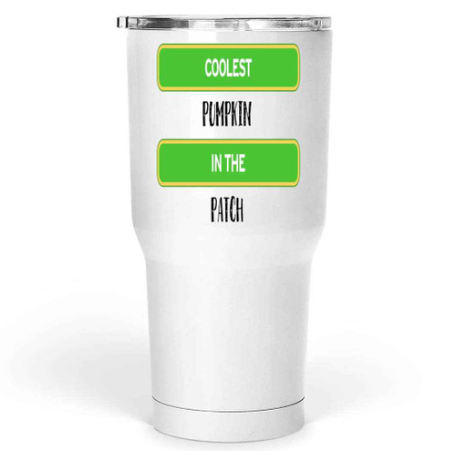 Cool Pumpkin Lover Gift, for Sunglasses Wearing Pumpkin Man on His Birthday - 30 Oz White Stainless Steel Large Tumbler