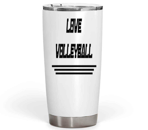 Volleyball Player Fan Gift, Ideal Christmas Gift for Volleyball Lovers - Love Volleyball Quote on 20 Oz White Stainless Steel Fat Tumbler Volleyball Player Fan Gift, Ideal Christmas Gift for Volleyball Lovers - Love Volleyball Quote on 20 Oz White Stainless Steel Fat Tumbler