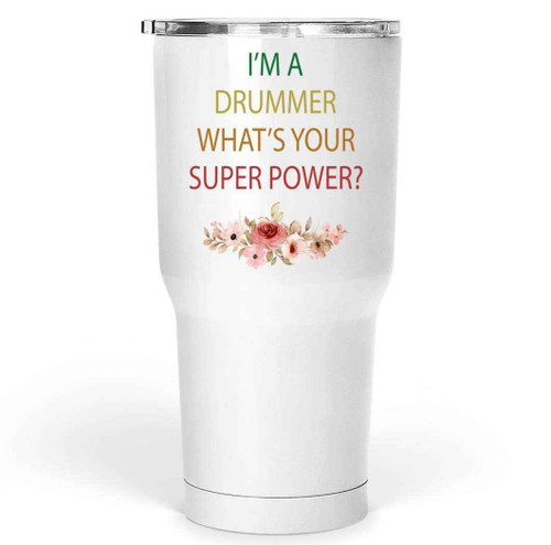 Fathers' Day Present for Drummer Boyfriend or Girlfriend - Drum Lover Gift - Large 30 Oz White Stainless Steel Large Tumbler Fathers' Day Present for Drummer Boyfriend or Girlfriend - Drum Lover Gift - Large 30 Oz White Stainless Steel Large Tumbler