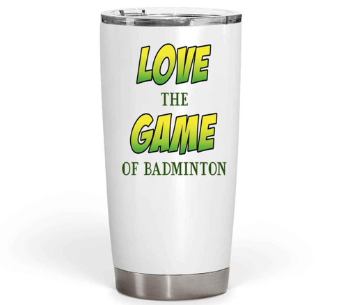 Sports Lover Gift for Brother - Colorful Badminton Shuttlecock - Encouragement & Support Quote - 20 Oz White Stainless Steel Fat Tumbler Sports Lover Gift for Brother - Colorful Badminton Shuttlecock - Encouragement & Support Quote - 20 Oz White Stainless Steel Fat Tumbler
