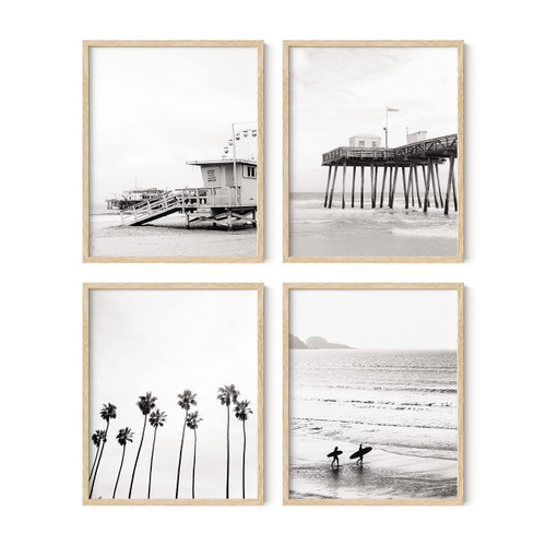 HAUS AND HUES Beach Wall Art Black and White Black and White Wall Art Beach Posters | Beach Wall Decor | Black and White Wall Decor | Ocean Posters | Beach Art Wall Decor (8x10, Beige Framed) HAUS AND HUES Beach Wall Art Black and White Black and White Wall Art Beach Posters | Beach Wall Decor | Black and White Wall Decor | Ocean Posters | Beach Art Wall Decor (8x10, Beige Framed)