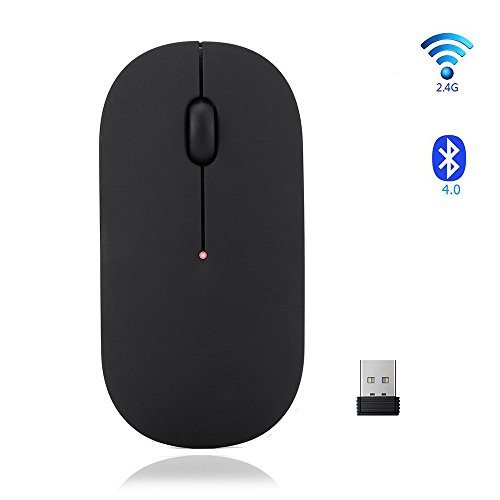 Wireless Mouse,BOOMER VIVI Ultra-thin Noiseless 2.4GHz and Bluetooth Dual-module Wireless Mouse for PC Laptop Notebook Windows Android Mac OS
