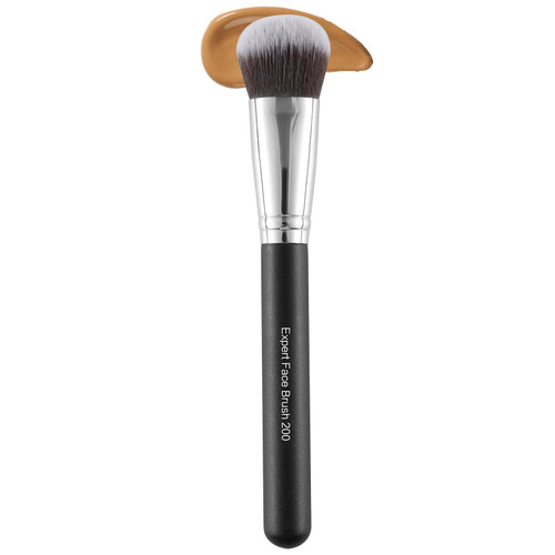 ENERGY Foundation Brush Expert Face Makeup Brush For Liquid Cream Powder Blending Buffing Buildable Coverage for Base Makeup Dense Vegan Synthetic Bristles Black