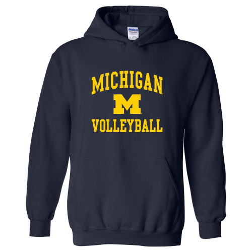 AH1116 - Michigan Wolverines Arch Logo Volleyball Hoodie - Medium - Navy