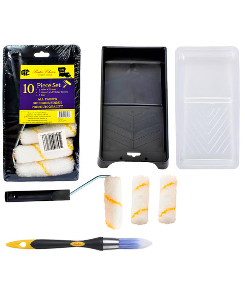 Bates- Paint Tray Set, 10 pcs, 4-Inch Paint Roller Kit, Small Paint Roller Paint Brush, Paint Roller Set, Paint Rollers 4 Inch, Paint Roller Tray, Paint Roller Brush, Small Roller Paint Brush Bates- Paint Tray Set, 10 pcs, 4-Inch Paint Roller Kit, Small Paint Roller Paint Brush, Paint Roller Set, Paint Rollers 4 Inch, Paint Roller Tray, Paint Roller Brush, Small Roller Paint Brush