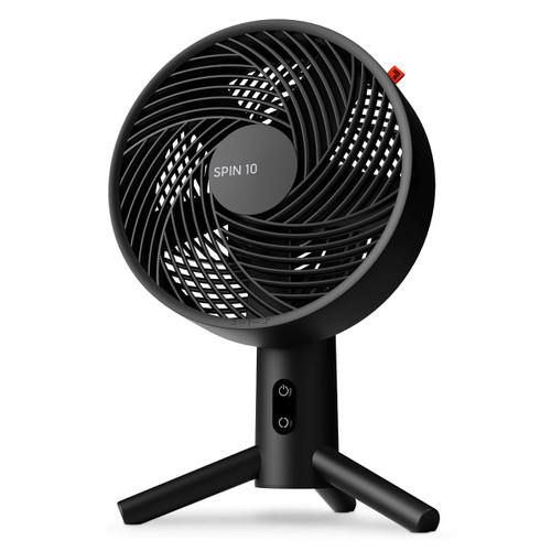 Sharper Image SPIN 10 Oscillating Desktop Fan with 3 Speeds, Small, Black