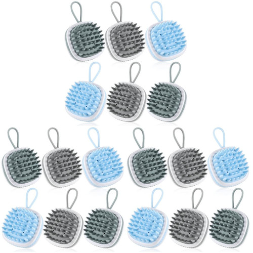minkissy 18 Pcs Scalp Massage Brush Scalp Brush Head Scrubber Shampoo Brush Hair Shampoo Massager Hair Scrubber Household Scalp Massager and Dry Travel Brush Head Plastic