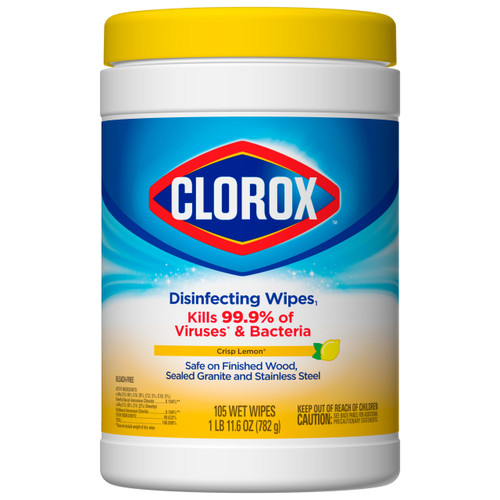 Clorox Disinfecting Wipes, Bleach Free, Crisp Lemon, 105 Count (Package May Vary) Clorox Disinfecting Wipes, Bleach Free, Crisp Lemon, 105 Count (Package May Vary)