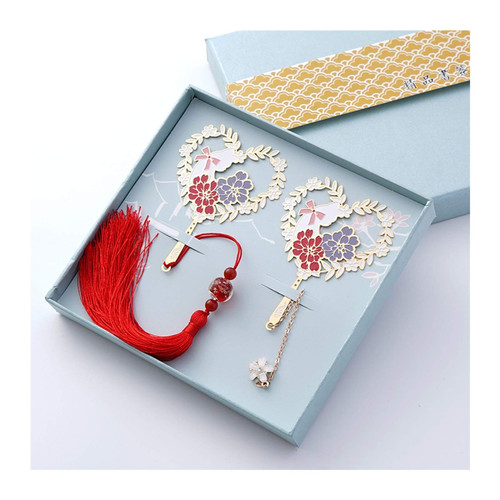 XIAOSAKU Bookmarks Metal Creative Bookmarks?Bookmark with Pendant and Tassel? Perfect Bookmarks for Adults, Readers and Kids Suitable Bookmarks for Book Lovers (Color : C)