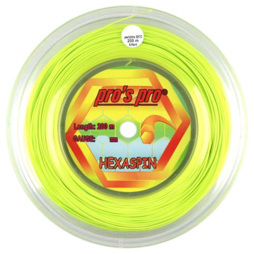 Pro's Pro Hexaspin Tennis String - 200m Reel - 1.30mm - Lime