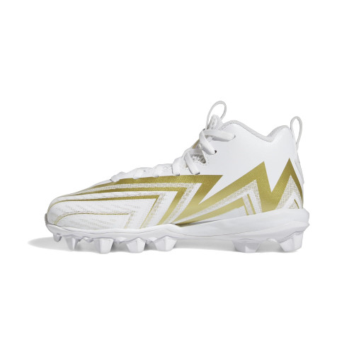 adidas Freak Spark 23 Football Shoe, White/White/Gold Metallic, 2.5 US Unisex Little Kid