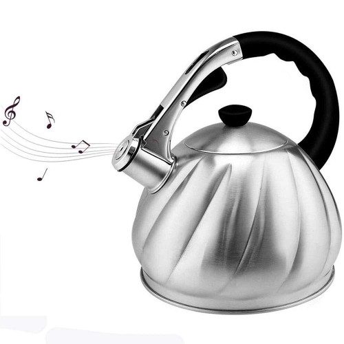 GSG Whistling Tea Kettle for Stove top Stove Top Whistling Tea Kettle,2L Stovetop Whistling Tea Pot,Stainless Steel Teakettle Teapot with Cool Ergonomic Handle