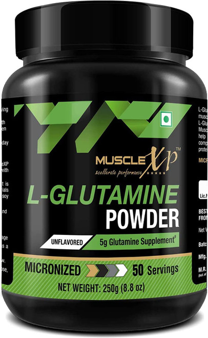 SJH MuscleXP Micronized L-Glutamine Powder - 250g, Unflavored
