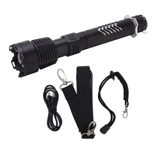Outdoor Flashlight, XHP160 Strong Light Flashlight LED Rechargeable Flashlight Waterproof Torch Light Zoomable 5 Modes for Outdoor Camping