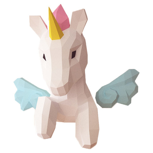 WLL-DP Creative Unicorn Look 3D Wall Decoration Paper Model DIY Paper Sculpture Geometric Origami Puzzle Handmade Game Paper Craft Paper Toy