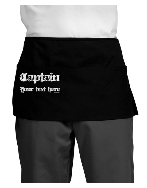TooLoud Personalized Captain Dark Adult Mini Waist Apron - Black - One-Size