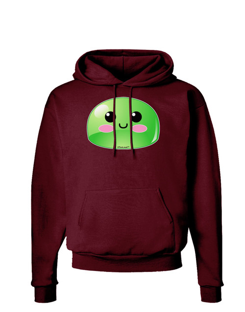 TooLoud Cute RPG Slime - Green Dark Hoodie Sweatshirt Maroon - 3XL