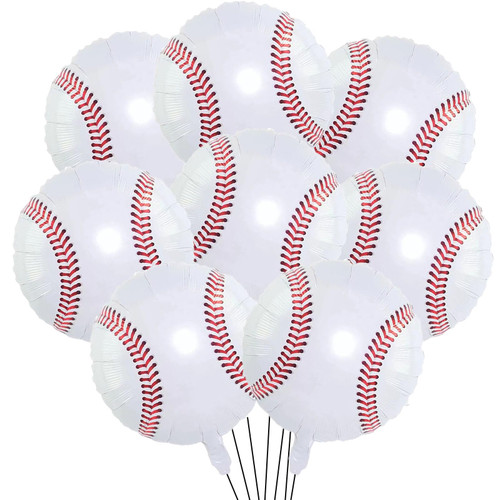 8pcs Baseball Balloons 18Inch Baseball Balloons Birthday Decorations Baseball Birthday Party Supplies Baseball Foil Balloons for Boys Birthday Sports Baseball Theme Party Decorations