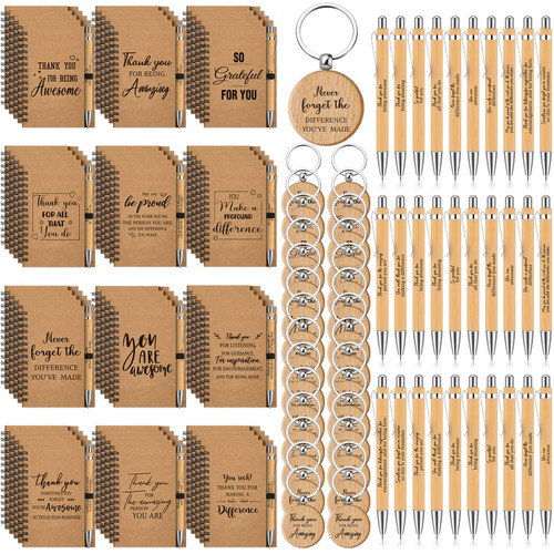 Cholemy 90 Pcs Employee Appreciation Gifts Bulk Thank You Retractable Motivational Bamboo Pens Staff Coworker Appreciation Gifts Spiral Kraft Notebooks with Inspirational Wooden Keychain (Thank You) Cholemy 90 Pcs Employee Appreciation Gifts Bulk Thank You Retractable Motivational Bamboo Pens Staff Coworker Appreciation Gifts Spiral Kraft Notebooks with Inspirational Wooden Keychain (Thank You)