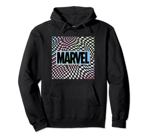 Marvel Comics Retro Classic Marvel Iconic Checkerboard Logo Pullover Hoodie