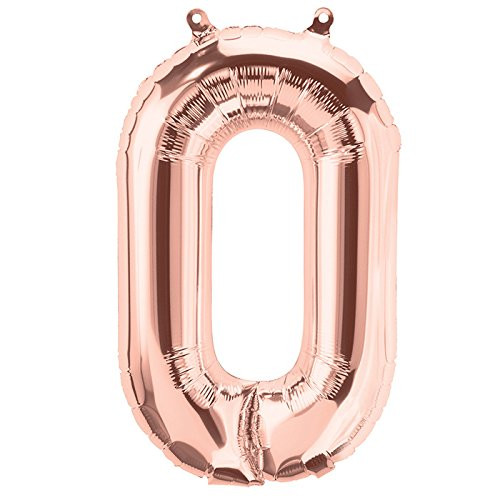 Northstar 34" Number 0-Rose Gold Foil Balloon