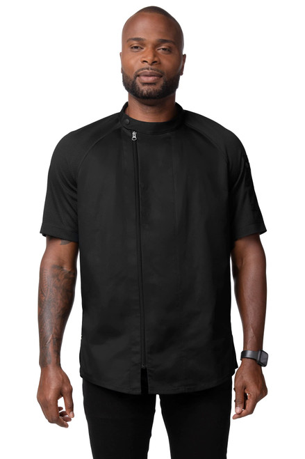 Chef Works Men's Varkala Chef Coat, Black, XX-Large