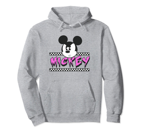 Disney Mickey And Friends Retro Checkerboard Punk Mickey Pullover Hoodie