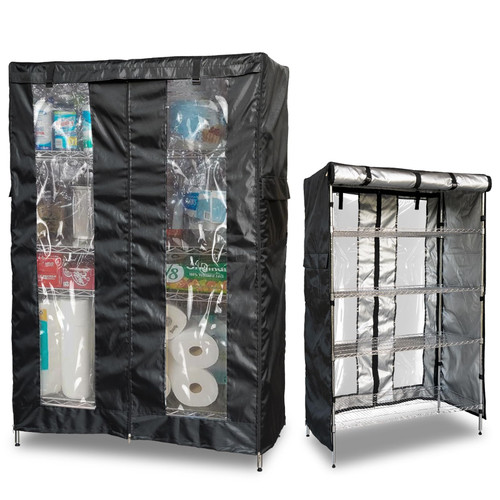 Hadisi Waterproof Shelf Cover,Heavy Duty Dustproof Storage Wire Shelving Unit Cover,Display Rack Cover with Zipper and Perspective Window(Black,Fits 36" W x 18" D x 72" H Shelf).