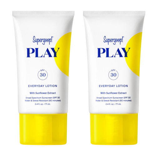 Supergoop! PLAY Everyday SPF 30 Lotion - 2.4 oz, Pack of 2 - Broad Spectrum Body & Face Sunscreen for Sensitive Skin - Water & Sweat Resistant - Great for Active Days