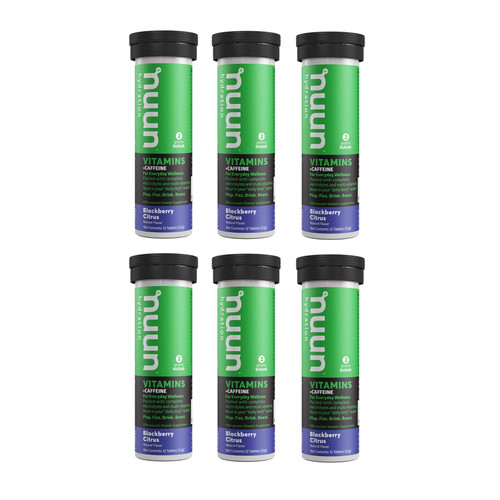 Nuun Vitamins + Caffeine: BlackBerry Citrus Supplement (6 Tubes of 12 Tabs)