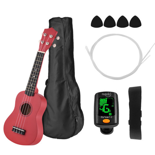 HUIOP Acoustic Ukulele, 21 Inch Colored Acoustic Soprano Ukulele Ukelele Uke Kit Basswood with Carry Bag Uke Strap Strings Picks Tuner
