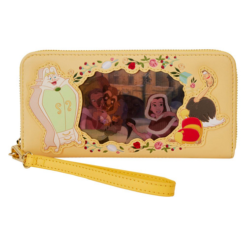 LOUNGEFLY Disney Princess Beauty and The Beast Belle LENTICULAR Wristlet LOUNGEFLY Disney Princess Beauty and The Beast Belle LENTICULAR Wristlet