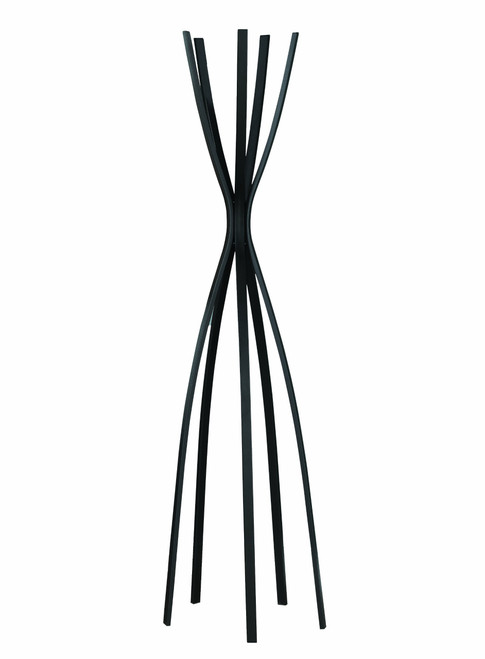 Monarch Specialties 2017, Hall Tree, Free Standing, 5 Hooks, Entryway, 72" H, Bedroom, Metal, Contemporary, Modern Coat Rack, 19.5" L x 13.5" W x 72.5" H, Satin Black