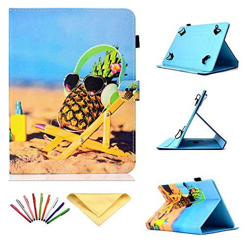 Uliking Universal Case Cover for 9.5-10.5 inch Tablet, Stand Shell 9.6" 9.7" 10.1" 10.5", for Galaxy Tab A/E/S4/S2/4/3, Fire HD 10/iPad Air 1 2/iPad 9.7 2017 2018/iPad Pro 9.7/Pro 10.5, Sea Pineapple