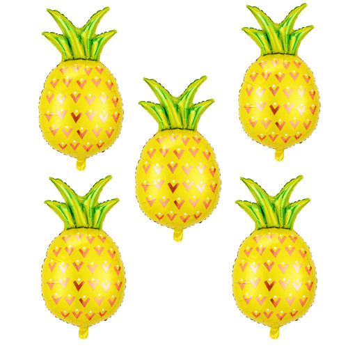 5Pcs Pineapple Balloons Fruit Themed Balloons Pineapple Foil Balloon Party for Fruit Pineapple Theme Decoration Fruit Balloons Summer Party Themed Decorations Hawaiian Party