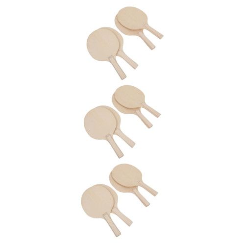 12 Pcs Badminton Racket Badminton Racquets Classic Paddleball Game Ball Game Paddles Party Favor Toys Rackets Coloring Painting Toy for Kids Outdoor Toys Wood Racket Beach