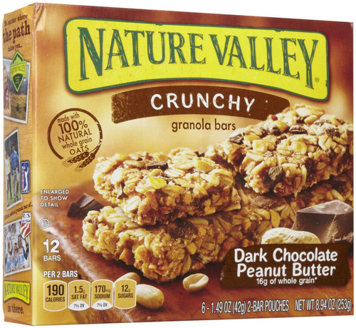 Nature Valley Crunchy Granola Bars - Dark Chocolate Peanut Butter - 8.94 oz - 6 ct