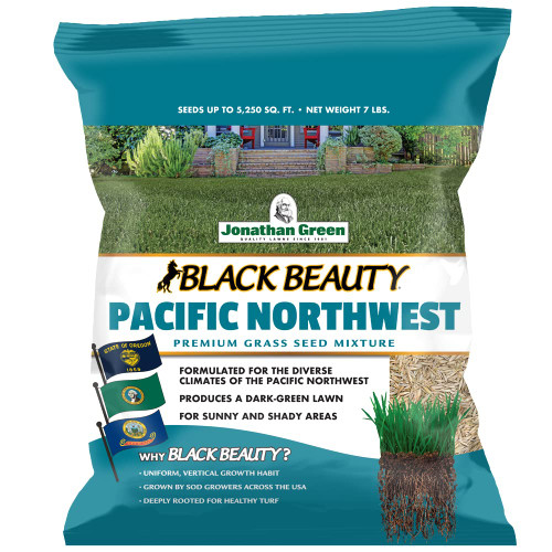 Jonathan Green (10366) Black Beauty Pacific Northwest Grass Seed Mixture (Made for Washington, Oregon, and Idaho) - Cool Season Lawn Seed (7 lb)