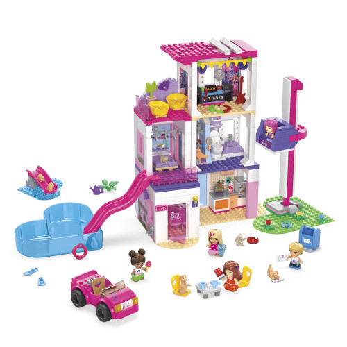 MEGA Barbie Color Reveal Building Toys Dreamhouse with 30+ Surprises, 5 Micro Dolls and 6 Pets, Ages 4 and up (Amazon Exclusive)