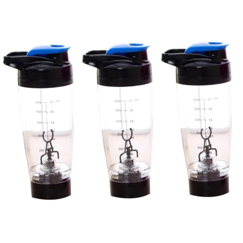 Luxshiny 3pcs Shaker Cups Protein Shaker Portable Drink Mixer Shaker Bottle Battery Self Stirring Cup Protein Drink Shaker Cup Smoothie Blender Cup Blender Fitness Electric Mixing Bottle
